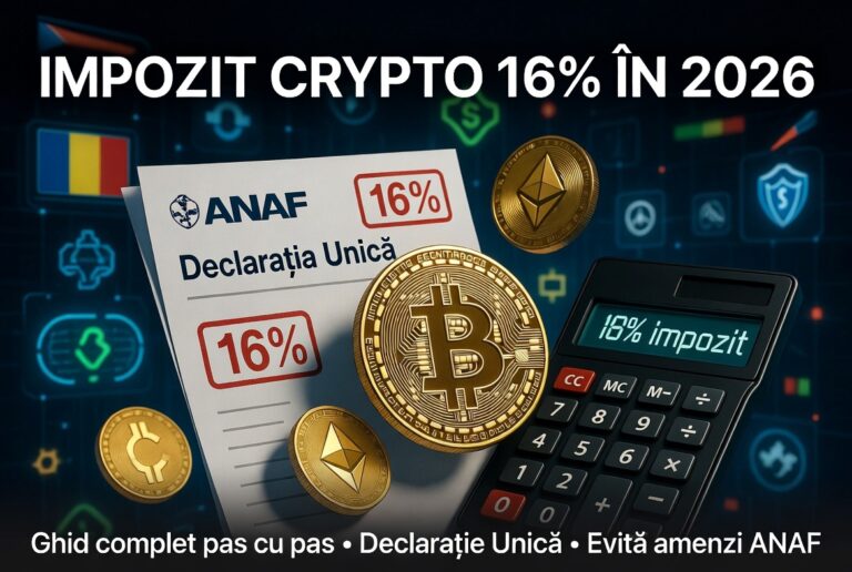 Impozit Crypto 16% în 2026: Ghid COMPLET Pas cu Pas – Declarație Unică, Deduceri și Cum Eviti Amenzi ANAF (Actualizat Aprilie 2026)